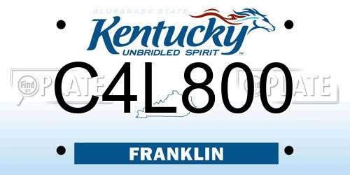 C4L800 Kentucky License Plate