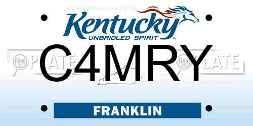 C4MRY Kentucky License Plate