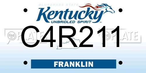 C4R211 Kentucky License Plate