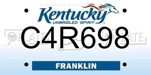 C4R698 Kentucky License Plate