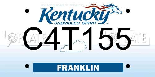 C4T155 Kentucky License Plate