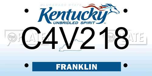 C4V218 Kentucky License Plate