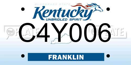 C4Y006 Kentucky License Plate