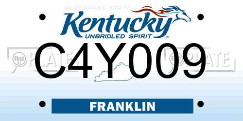 C4Y009 Kentucky License Plate