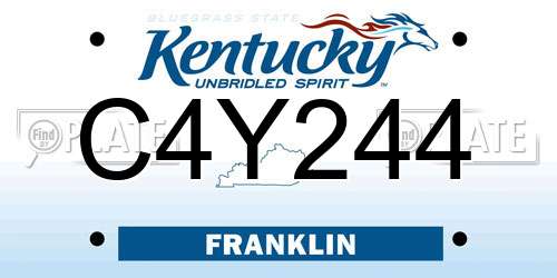 C4Y244 Kentucky License Plate