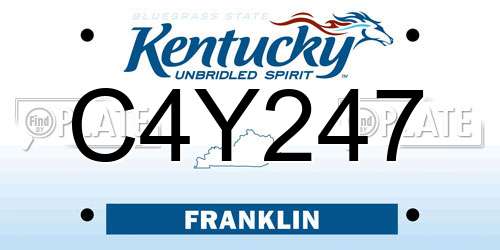 C4Y247 Kentucky License Plate