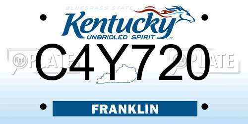C4Y720 Kentucky License Plate