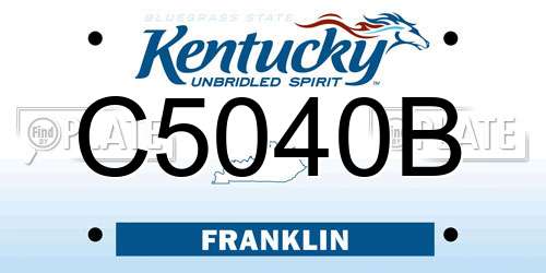 C5040B Kentucky License Plate