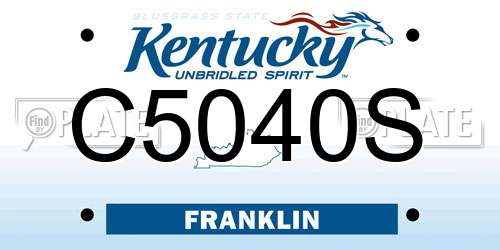 C5040S Kentucky License Plate
