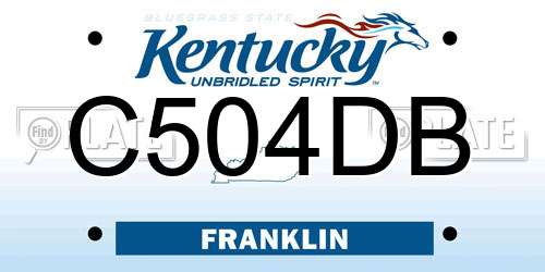 C504DB Kentucky License Plate