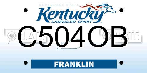 C504OB Kentucky License Plate