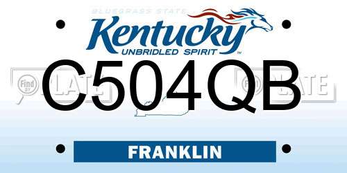 C504QB Kentucky License Plate