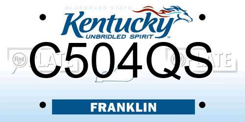 C504QS Kentucky License Plate