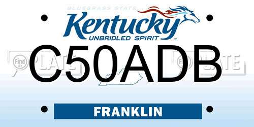 C50ADB Kentucky License Plate