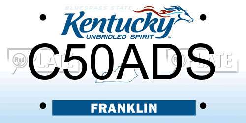 C50ADS Kentucky License Plate