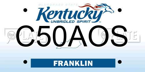 C50AOS Kentucky License Plate