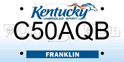 C50AQB Kentucky License Plate