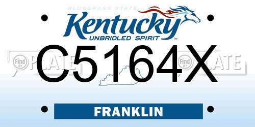 C5164X Kentucky License Plate