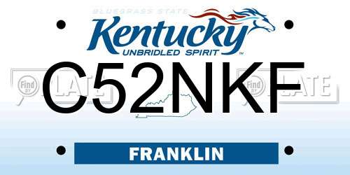 C52NKF Kentucky License Plate