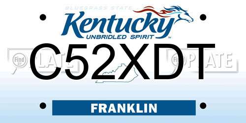 C52XDT Kentucky License Plate