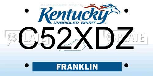 C52XDZ Kentucky License Plate