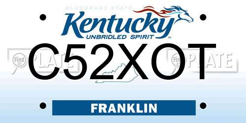 C52XOT Kentucky License Plate