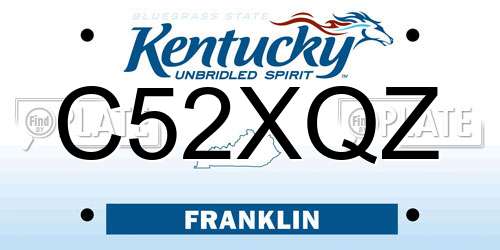 C52XQZ Kentucky License Plate