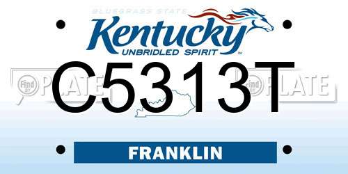 C5313T Kentucky License Plate