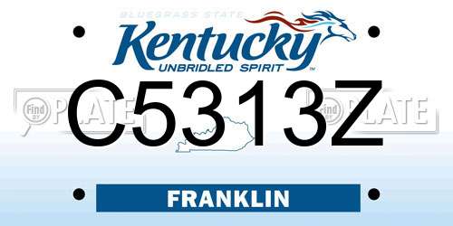C5313Z Kentucky License Plate