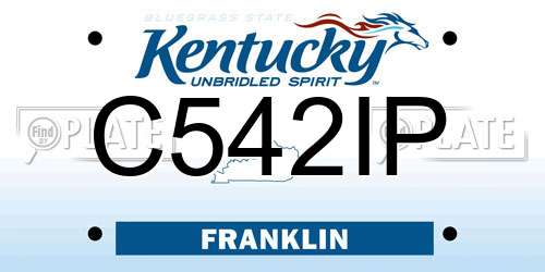 C542IP Kentucky License Plate