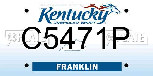 C5471P Kentucky License Plate