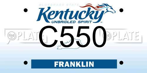 C550 Kentucky License Plate