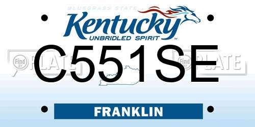 C551SE Kentucky License Plate