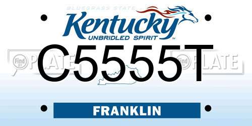 C5555T Kentucky License Plate
