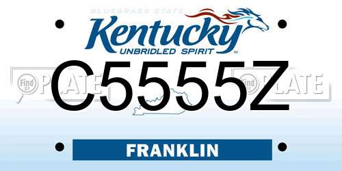C5555Z Kentucky License Plate