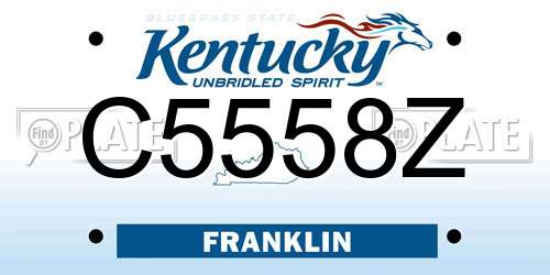 C5558Z Kentucky License Plate