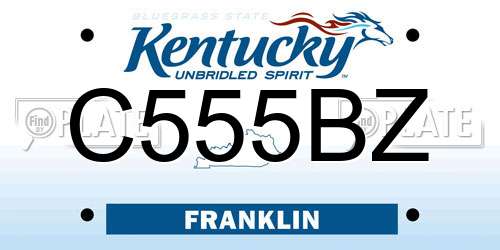 C555BZ Kentucky License Plate
