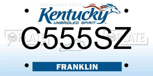 C555SZ Kentucky License Plate