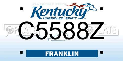 C5588Z Kentucky License Plate