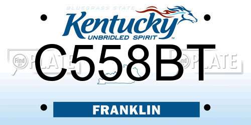 C558BT Kentucky License Plate