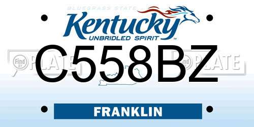 C558BZ Kentucky License Plate