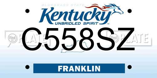 C558SZ Kentucky License Plate