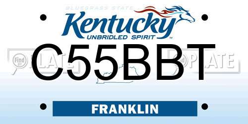 C55BBT Kentucky License Plate