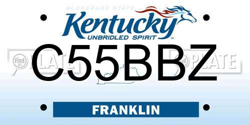C55BBZ Kentucky License Plate