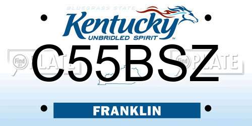 C55BSZ Kentucky License Plate