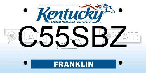 C55SBZ Kentucky License Plate