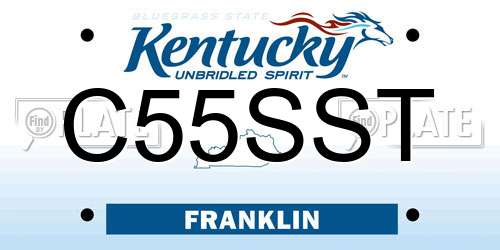 C55SST Kentucky License Plate