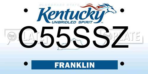 C55SSZ Kentucky License Plate
