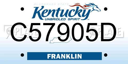 C57905D Kentucky License Plate