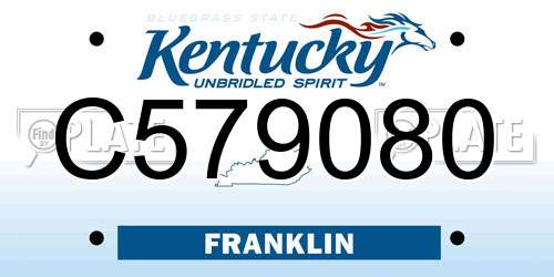 C579080 Kentucky License Plate